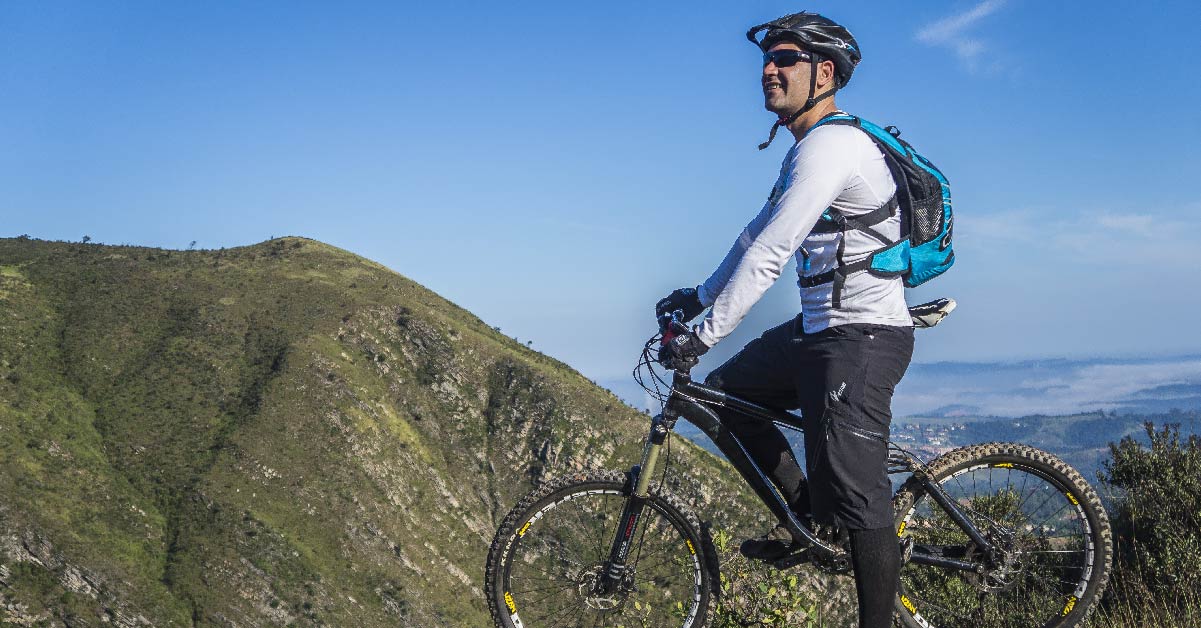 Cyclist on a hill enjoying the keto diet